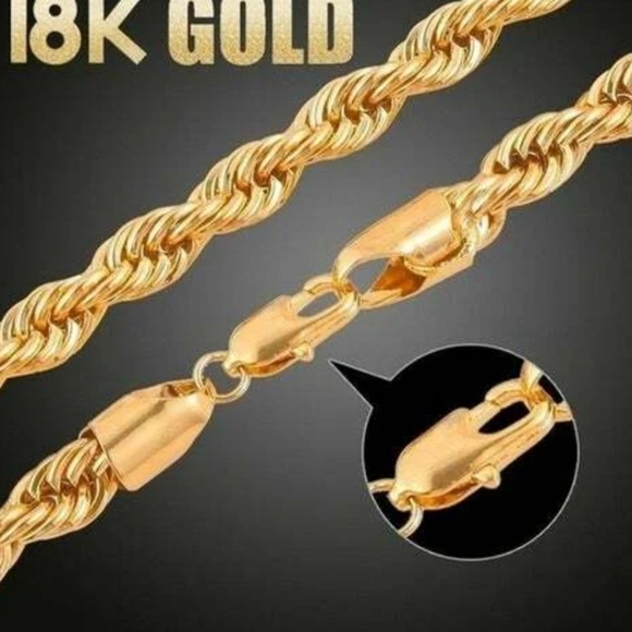 NEW 3MM Rope Chain Neckace & Bracelet Set Gifts Classic Luxury Stunning Set - Picture 5 of 11